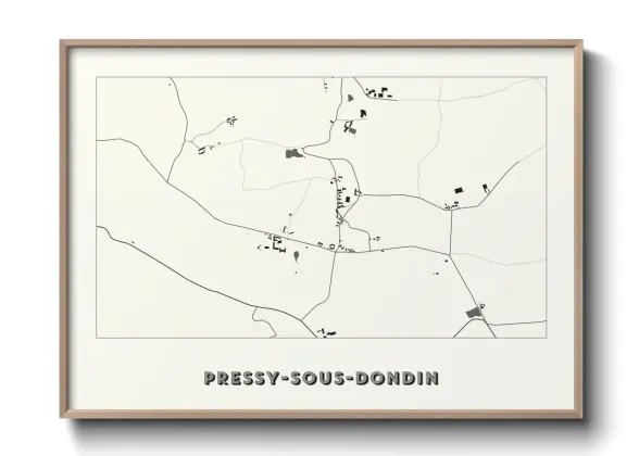 Une affiche de carte sur Pressy-sous-Dondin