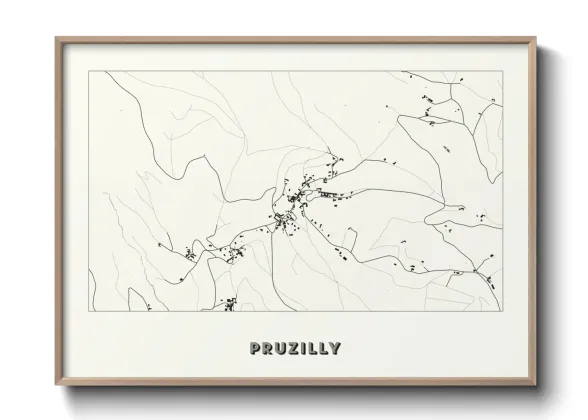 Une affiche de carte sur Pruzilly