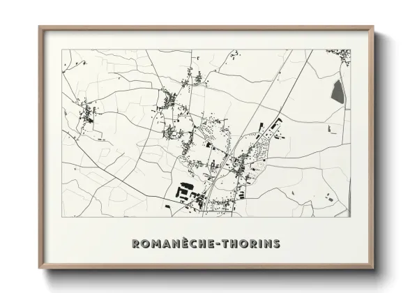 Une affiche de carte sur Romanèche-Thorins