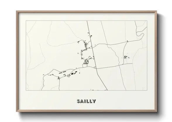 Une affiche de carte sur Sailly