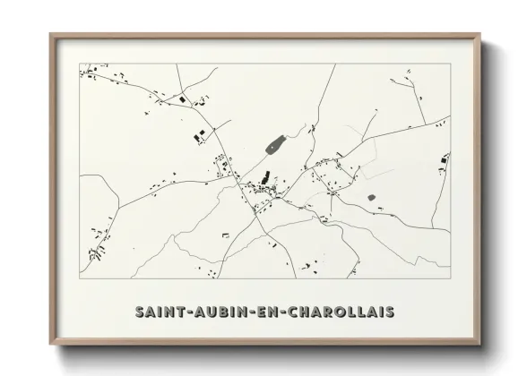 Une affiche de carte sur Saint-Aubin-en-Charollais