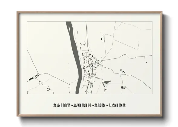 Une affiche de carte sur Saint-Aubin-sur-Loire