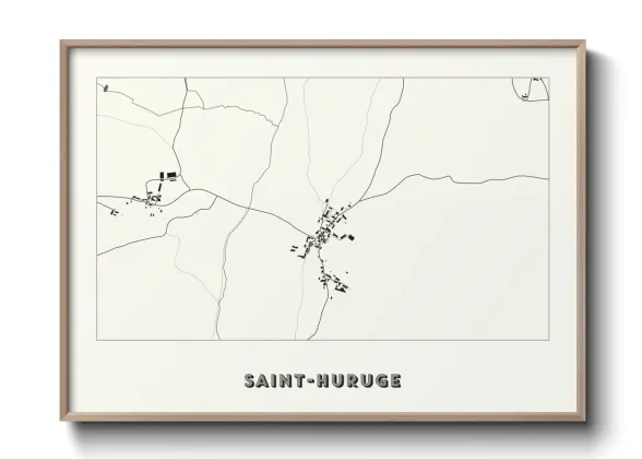 Une affiche de carte sur Saint-Huruge