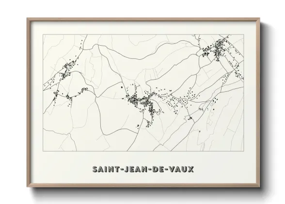 Une affiche de carte sur Saint-Jean-de-Vaux
