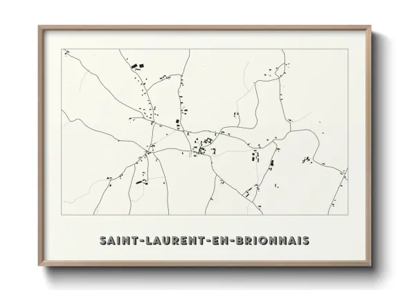 Une affiche de carte sur Saint-Laurent-en-Brionnais