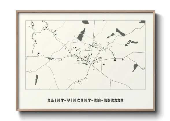 Une affiche de carte sur Saint-Vincent-en-Bresse