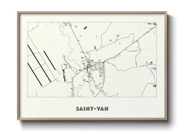 Une affiche de carte sur Saint-Yan