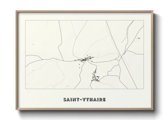 Une affiche de carte sur Saint-Ythaire
