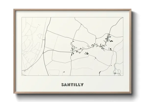 Une affiche de carte sur Santilly