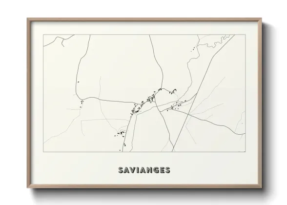 Une affiche de carte sur Savianges