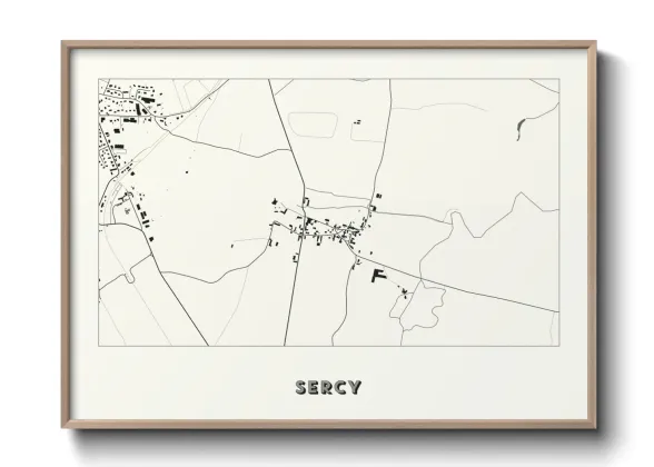 Une affiche de carte sur Sercy