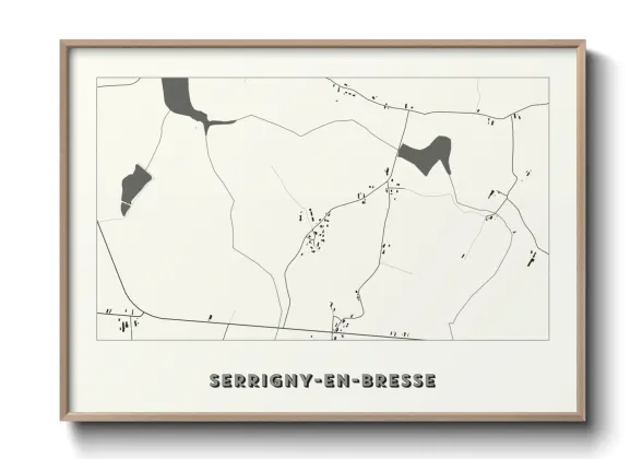 Une affiche de carte sur Serrigny-en-Bresse