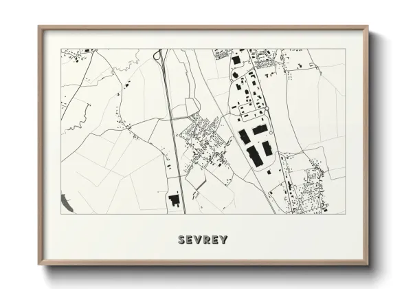 Une affiche de carte sur Sevrey