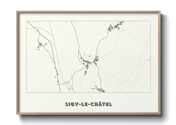 Une affiche de carte sur Sigy-le-Châtel