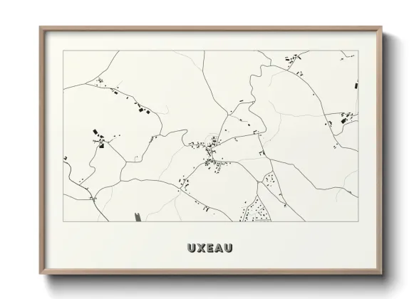 Une affiche de carte sur Uxeau