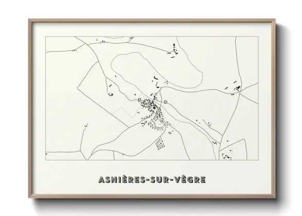 Une affiche de carte sur Asnières-sur-Vègre