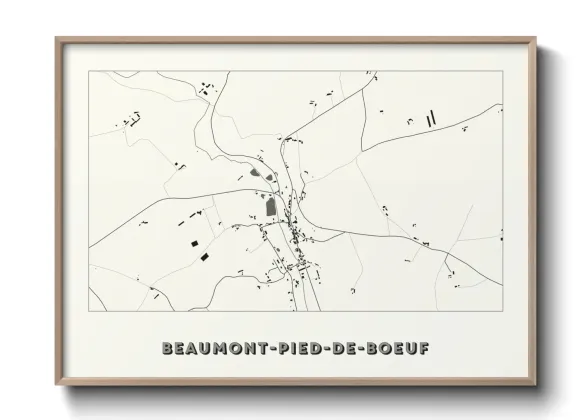 Une affiche de carte sur Beaumont-Pied-de-Boeuf