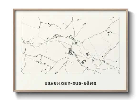 Une affiche de carte sur Beaumont-sur-Dême