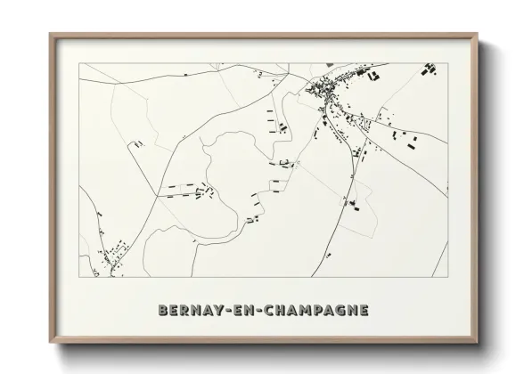 Une affiche de carte sur Bernay-en-Champagne