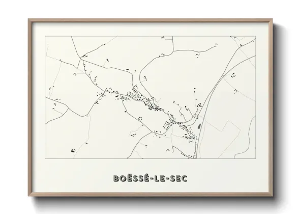 Une affiche de carte sur Boëssé-le-Sec