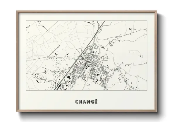 Une affiche de carte sur Changé