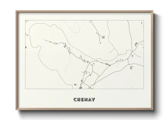 Une affiche de carte sur Chenay