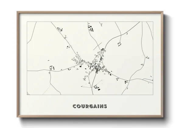 Une affiche de carte sur Courgains