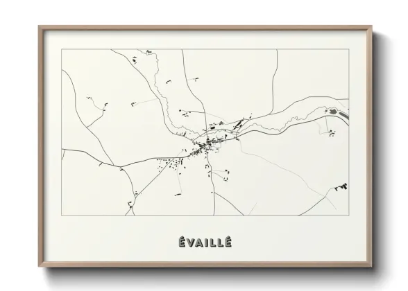 Une affiche de carte sur Évaillé