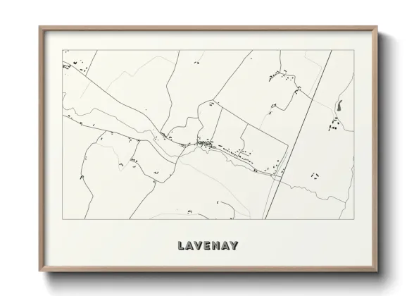 Une affiche de carte sur Lavenay