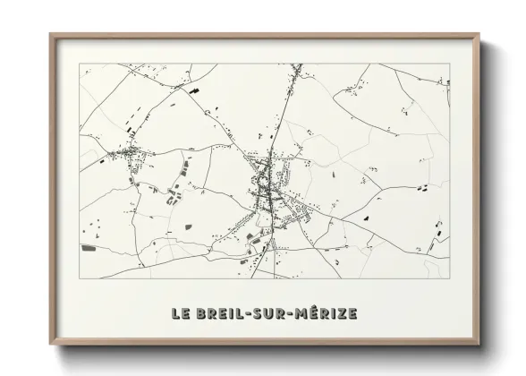 Une affiche de carte sur Le Breil-sur-Mérize
