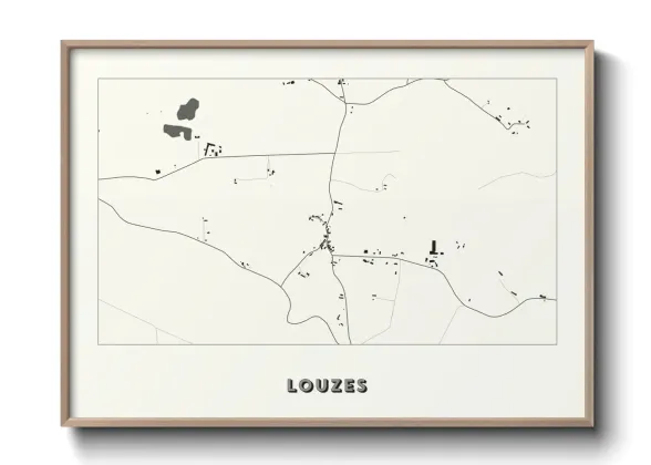 Une affiche de carte sur Louzes