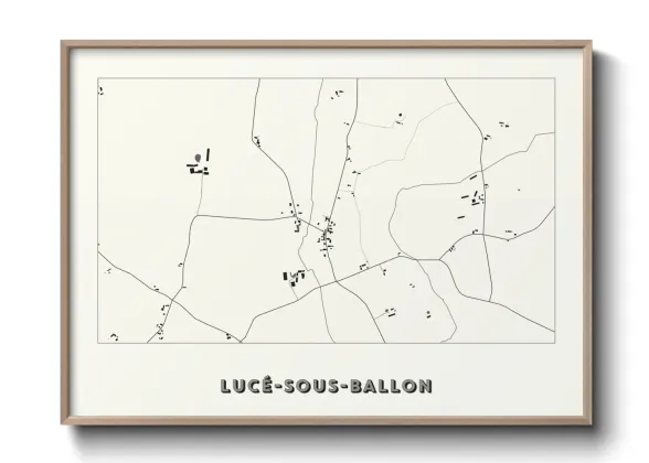 Une affiche de carte sur Lucé-sous-Ballon