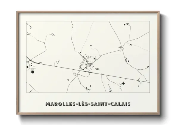 Une affiche de carte sur Marolles-lès-Saint-Calais
