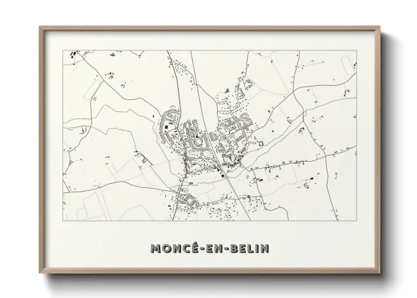 Une affiche de carte sur Moncé-en-Belin