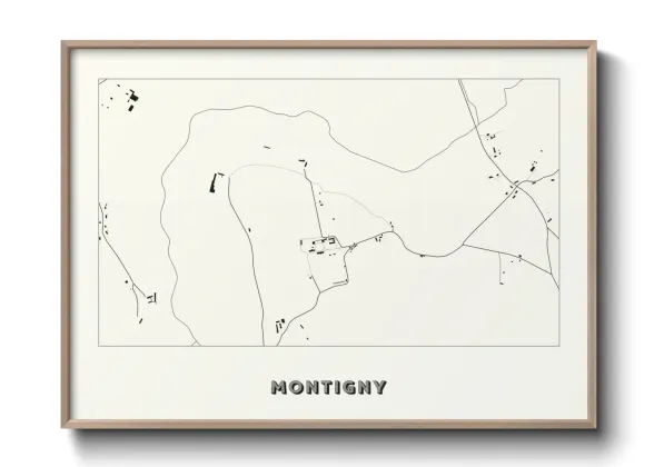 Une affiche de carte sur Montigny