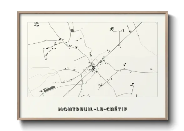 Une affiche de carte sur Montreuil-le-Chétif
