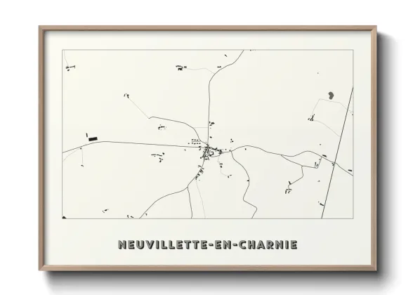 Une affiche de carte sur Neuvillette-en-Charnie