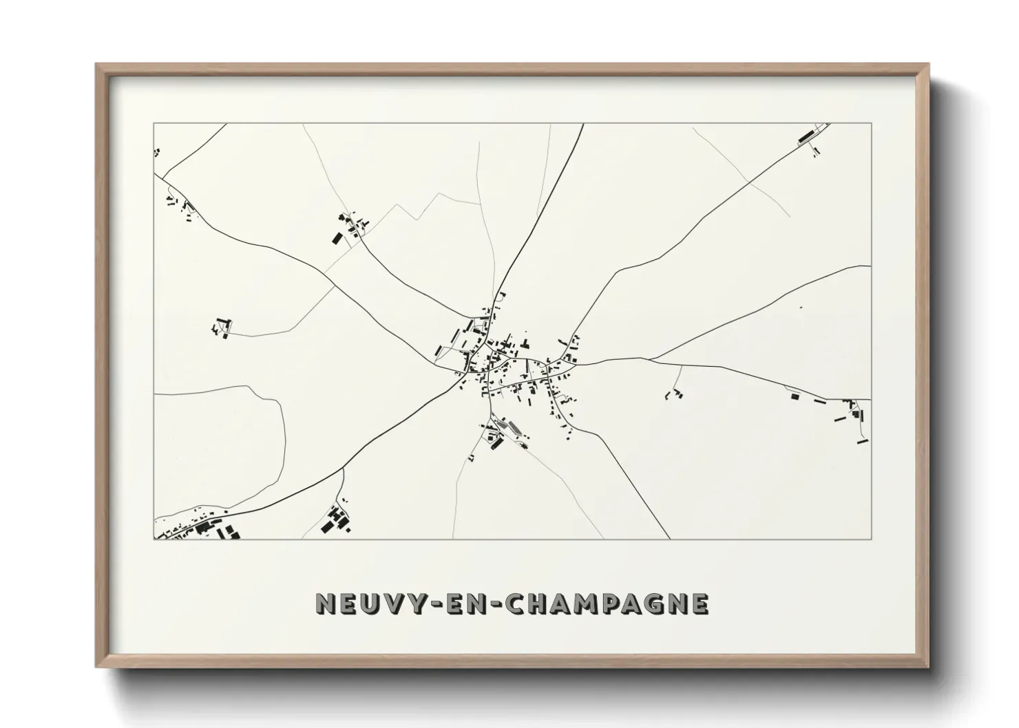 Un poster carteNeuvy-en-Champagne