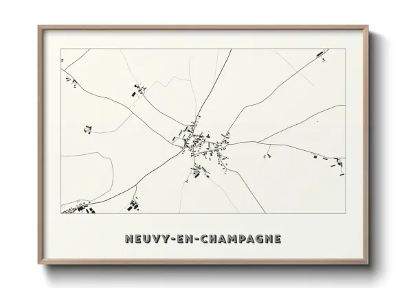 Une affiche de carte sur Neuvy-en-Champagne