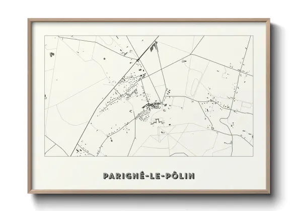 Une affiche de carte sur Parigné-le-Pôlin