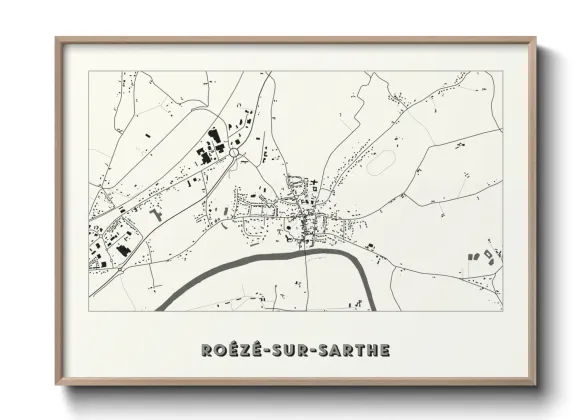 Une affiche de carte sur Roézé-sur-Sarthe