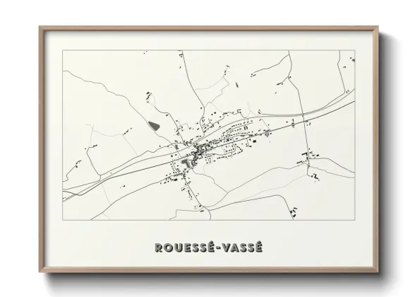 Une affiche de carte sur Rouessé-Vassé