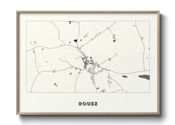 Une affiche de carte sur Rouez