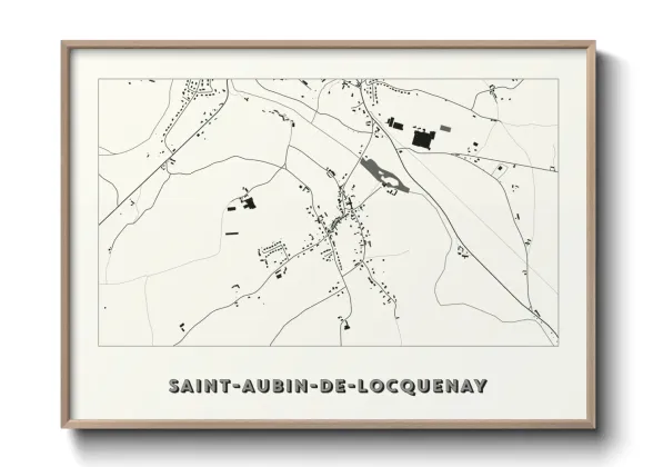 Une affiche de carte sur Saint-Aubin-de-Locquenay