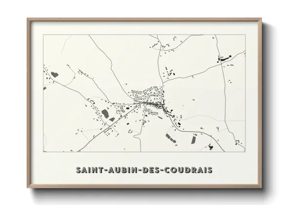 Une affiche de carte sur Saint-Aubin-des-Coudrais