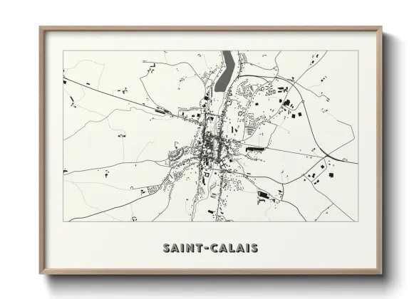 Une affiche de carte sur Saint-Calais