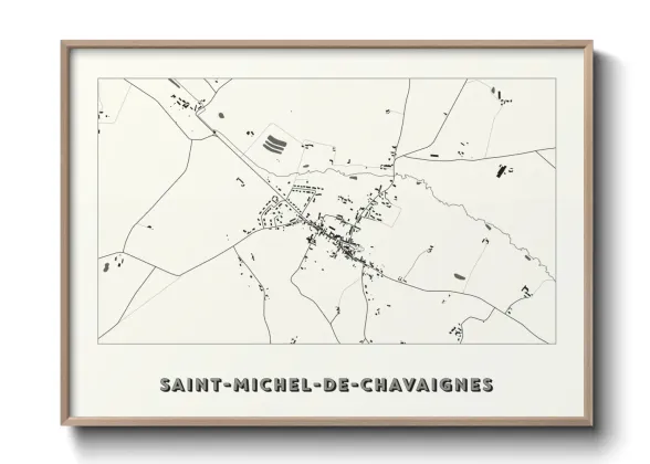 Une affiche de carte sur Saint-Michel-de-Chavaignes