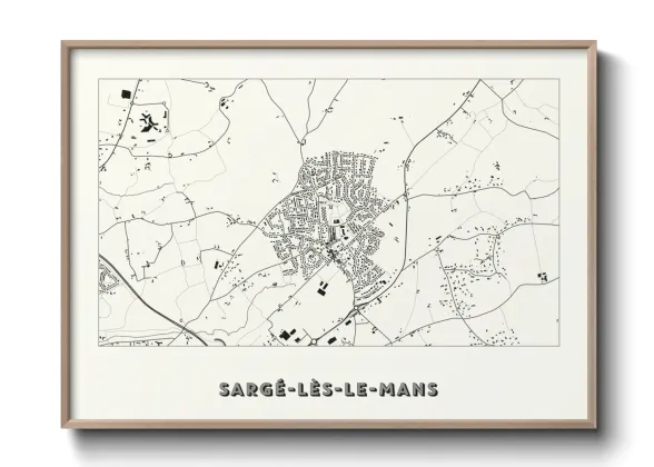 Une affiche de carte sur Sargé-lès-le-Mans