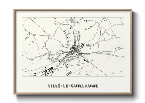Une affiche de carte sur Sillé-le-Guillaume