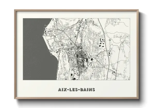 Une affiche de carte sur Aix-les-Bains